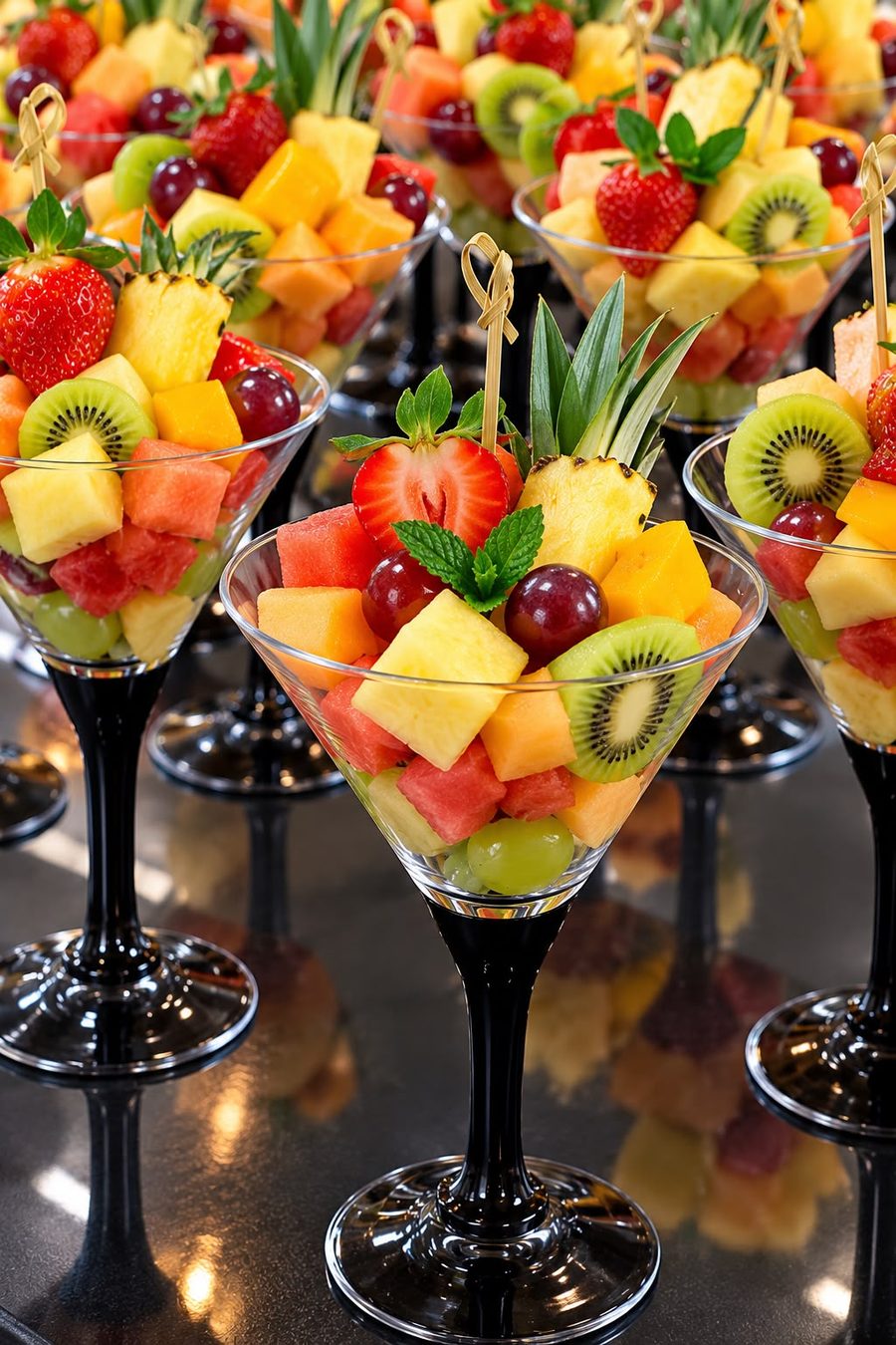 Fresh fruit cups for an event